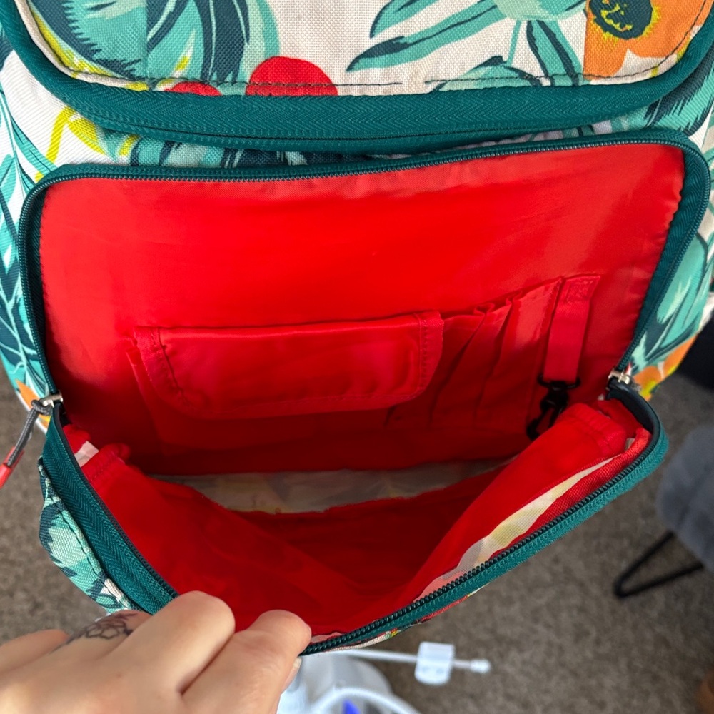 Embark Jartop Elite Backpack in a teal tropical floral print. - Picture 5 of 10